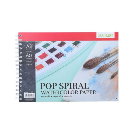 Pop spiral, akvarel blok sa spiralom, 135g, 60 lista, A3 ( 617055 ) - Img 1