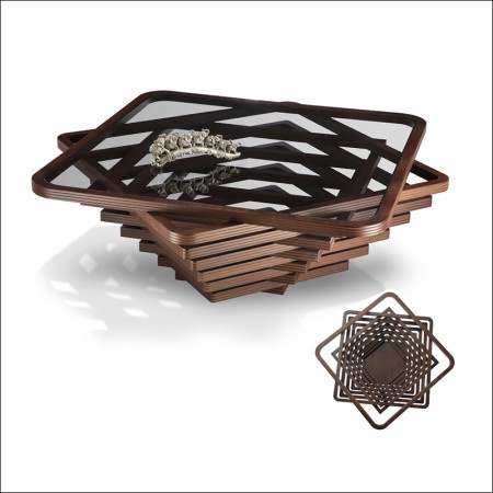 Proizvod sa nedostatkom - OUTLET - Klub sto Sardinia Tamni orah 1012x1012x390 mm ( 800-533 )