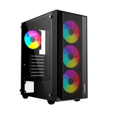 Raidmax vector 100 black 4 x rgb fan/window/no-psu kuciste