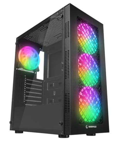 Rampage PLAID V1 Mesh Glass 4x12cm Auto RGB Kuciste