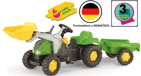 Rolly traktor sa utovarivačem i prikolicom zelena ( 23134 )