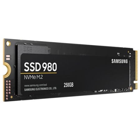 Samsung M.2 NVMe 250GB SSD 980, Read up to 2,900 MB/s , Write up to 1,300 MB/s (single-sided), 2280 ( MZ-V8V250BW )