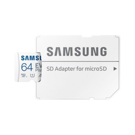 Samsung MicroSD 64GB, EVO Plus, SDXC, UHS-I U3 V10 A1, Read 160MB/s, for 4K and FullHD video recording, w/SD adapter ( MB-MC64SA/EU )