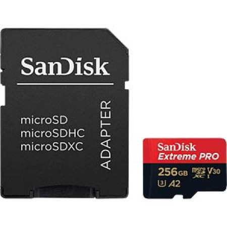 SanDisk micro SDXC 256GB extreme pro, SDSQXCD-256G-GN6MA + adapter