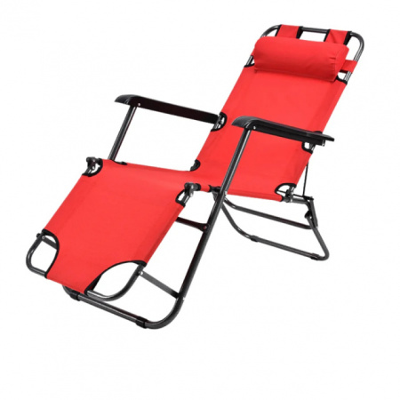 Sklopiva prenosiva kamping ležaljka stolica - velika crvena (178 x 47 CM)