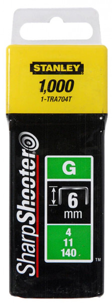 Stanley klemerice tip "G" / 1000kom - 6 mm ( 1-TRA704T )