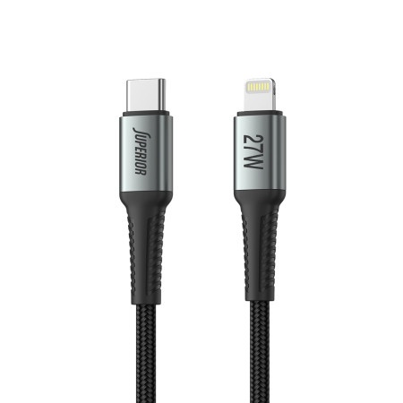 Superior Usb data kabal su-k109 pleteni 27w 3a type-c na lightning 2m crni ( U2145 )