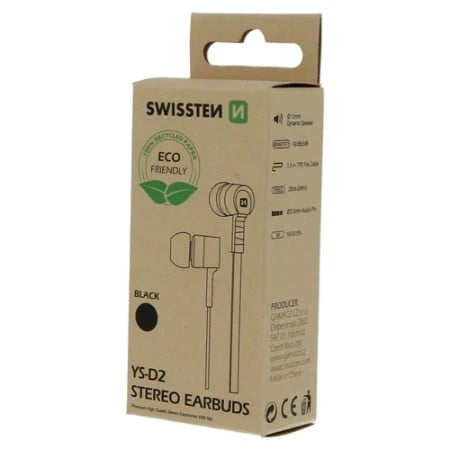 Swissten slušalice rainbow eco pack 3,5mm YS-D2 crna ( 80205 )