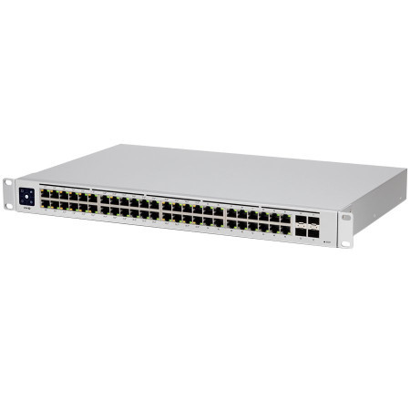 Ubiquiti USW-48-PoE is 48-Port managed PoE switch with (48) Gigabit Ethernet ports including (32) 802.3at PoE+ ports, and (4) SFP ports. Po