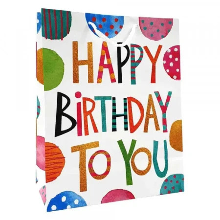 Ukrasna kesa large happy birthday 26x32x12 cm dexy ( DUK15686 )  - Img 1