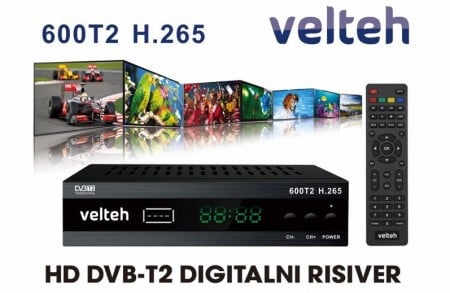 Velteh DVB-T2 digitalni risiver 600T2 H.265 ( 00T204 ) - Img 1