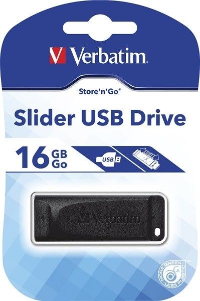 Verbatim 16GB 2.0 DRIVE 16GB/SLIDER/BLACK USB Flesh Memorija ( UFV98696/Z )