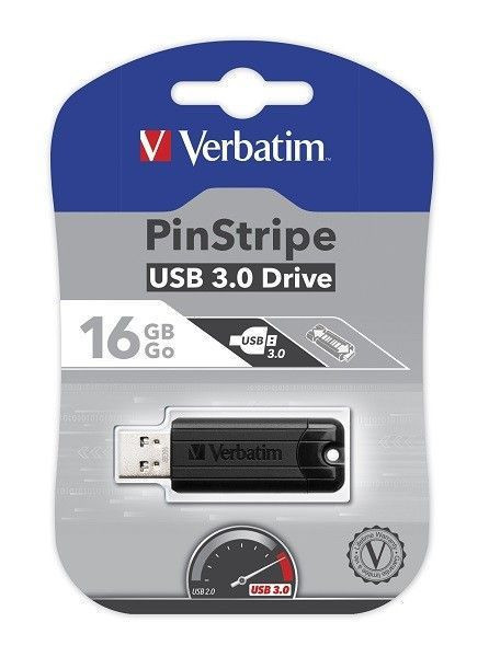Verbatim Pinstripe 16GB black USB 3.0 fleš memorija black 49316 ( UFV49316 ) - Img 1