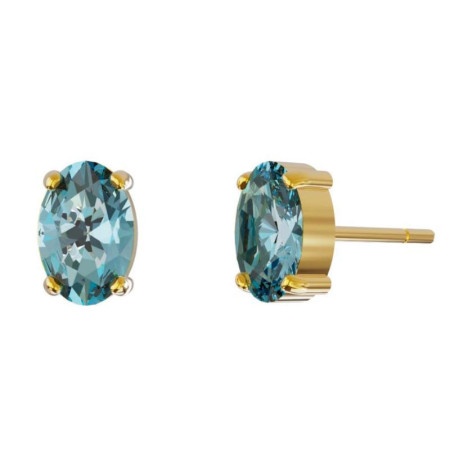 Victoria cruz gemma aquamarine gold mindjuše sa swarovski kristalom ( a4515-10dt )-1