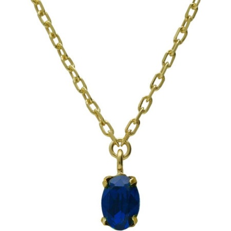 Victoria cruz gemma sapphire gold ogrlica sa swarovski kristalima ( a4514-08dg )