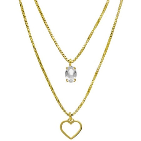 Victoria cruz genoveva crystal gold ogrlica sa swarovski kristalom ( a4568-07dg )