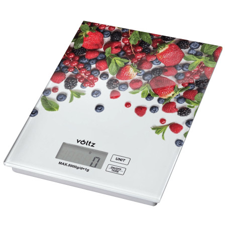 Voltz vaga kuhinjska V51651E digitalna 5kg Deco2 bela šumsko voce ( 004840 )