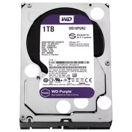 WD hard disk 1TB SATA3 caviar 64MB WD10PURZ purple