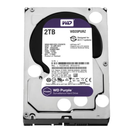 WD HDD 2TB WD20PURZ SATA3 64MB caviar purple recertifled