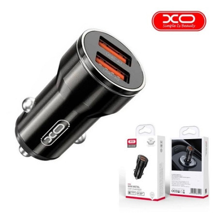 XO Auto punjač metalni CC48 2.4A 2*USB crni ( XO0210 )