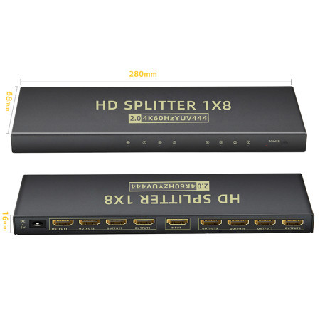 XWave HDMI 2.0 spliter 1x in - 8x out 8K Activ ( HDMI 2.0 spliter 1x in - 8x out 8K Activ )