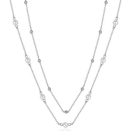 Ženska luca barra ogrlica od hirurškog Čelika sa perlama ( ck1679 )