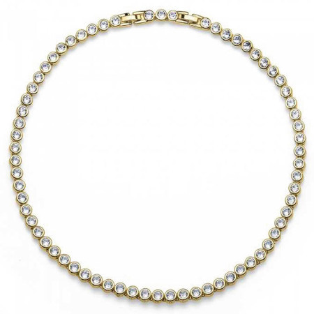 Ženska oliver weber tennis gold crystal ogrlica sa swarovski belim kristalima ( 11910g )