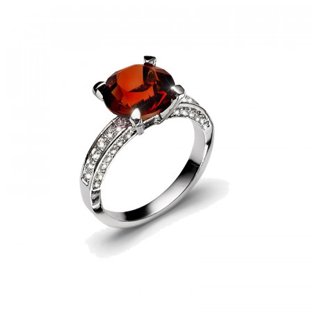 Ženski oliver weber princess siam prsten sa swarovski crvenim kristalom l ( 41064l.208 )