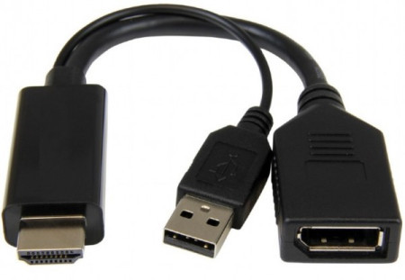 A-HDMIM-DPF-01 Gembird Active 4K HDMI to DisplayPort adapter, black A - Img 1