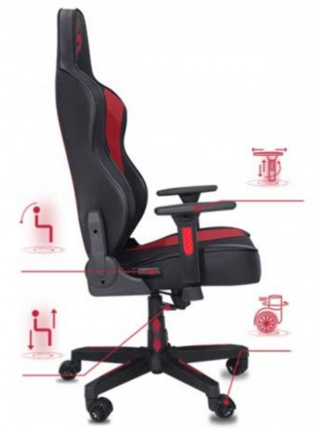 A4Tech A4-GC330 bloody gejmerska stolica, ergonomska, MAX 150KG, BLACK-RED - Img 1