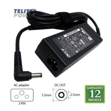 Acer 19V-3.42A ( 5.5 * 2.5 ) ADP-65JH 65W laptop adapter ( 3004 ) - Img 1