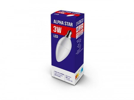 Alpha Star E14 3W 3.000K 230LM candle 15.000H 230V sijalica ( E143ASW/Z ) - Img 1