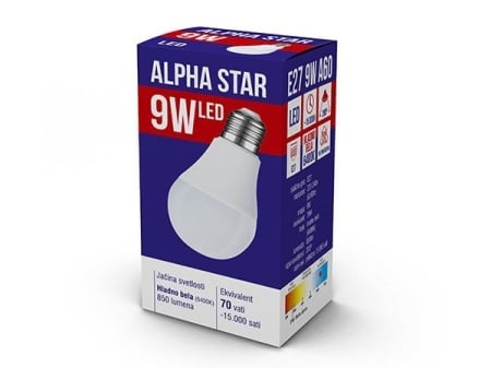 Alpha Star E27 9W 850LM 6.400K 15.000H sijalica ( E279ASC/Z )