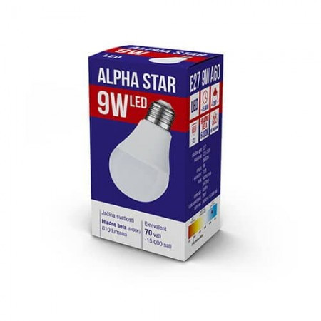 Alpha star led sijalica, E27 -9W, 220V, hladno bela, 6400K ( E27 9W HB ) - Img 1