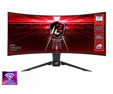 ASRock 34" PG34WQ15R2B VA 3440x1440/165Hz/1ms/HDMIx2/DP/zvučnici monitor