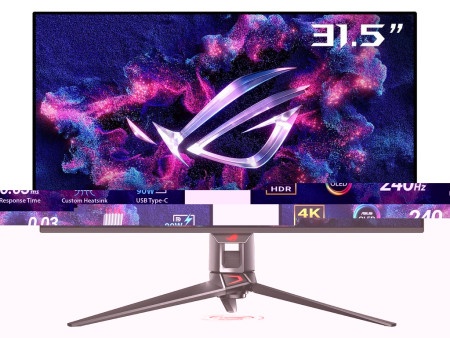 Asus rog pg32ucdm 32&quot;/oled/3840x2160/240hz/0.03ms gtg/hdmix2,dp,usb/gsync,freesync/pivot/crn monitor  ( 90LM09T0-B01370 ) -1