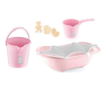 Babyjem set za kupanje 5 delova pink (kadica, podloga, sundjer, bokal, kofica) ( 92-24392 )