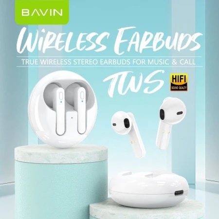 Bavin Earbuds Wireless slušalice + kabl type-C bela ( 90211 )