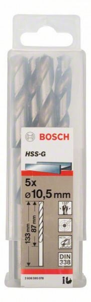 Bosch burgija za metal HSS-G, din 338 10,5 x 87 x 133 mm, 1 komad ( 2608595078. )