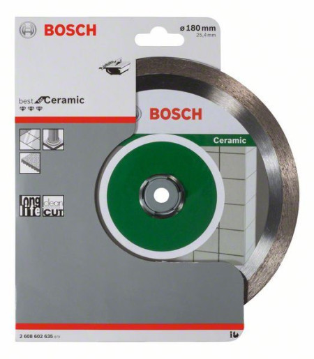 Bosch dijamantska rezna ploča best for ceramic 180 x 25,40 x 2,2 x 10 mm ( 2608602635 ) - Img 1