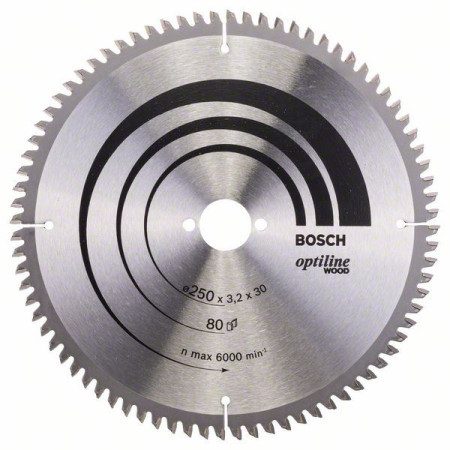 Bosch list kružne testere optiline wood 250 x 30 x 3,2 mm, 80 ( 2608640645 )