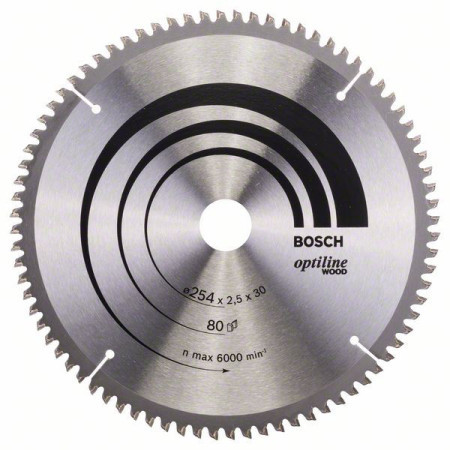 Bosch list kružne testere optiline wood 254 x 30 x 2,5 mm, 80 ( 2608640437 )