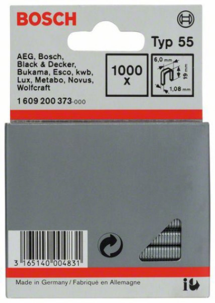 Bosch spajalica sa uskim leđima tip 55 6 x 1,08 x 19 mm ( 1609200373 )
