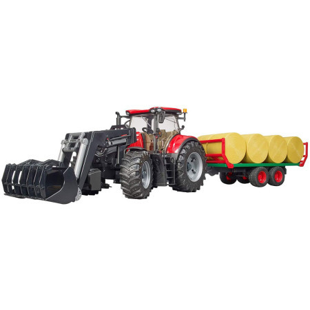 Bruder traktor utovarivač sa prikolicom za bale ( 36934 )