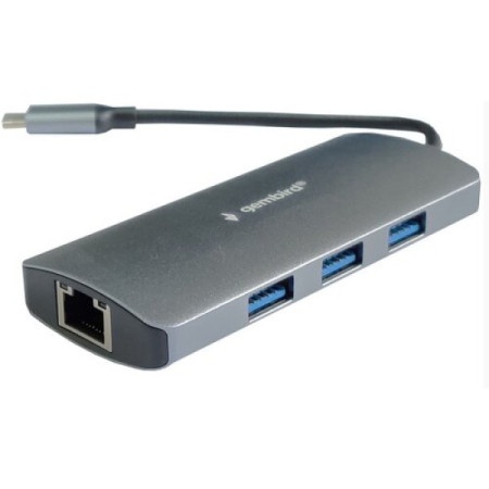 Cablexpert a-cmu-lan-05 usb-c - 3xusb 30./lan usb-c hub 3port