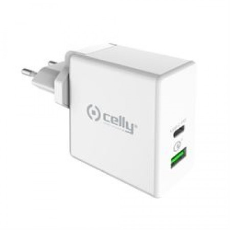 Celly kućni punjač ProPower 45W sa dva USB ulaza u beloj boji ( TCUSBC45WWH )