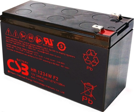 CSB 12V-9Ah, HR1234W olovna VRLA baterija, 152×65×99 2.5KG, black