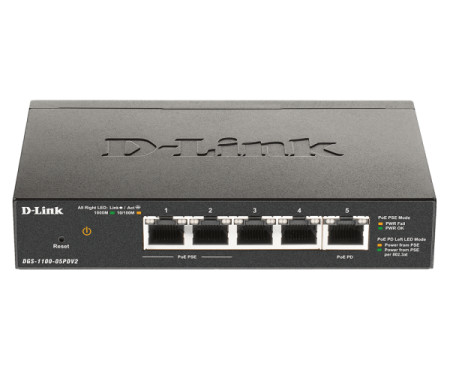D-Link LAN Switch DGS-1100-05PDV2 10/100/1000 5port PoE Smart