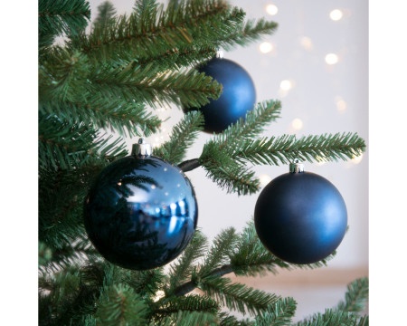 Dekordom novogodišnja dekoracija - hanging bauble set mix 4pcs 10cm 022186 - night blue - kmg ( 043301 )