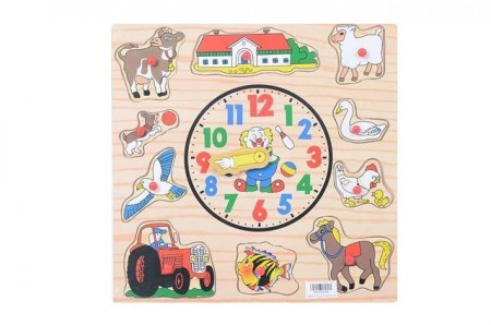 Drvene puzle sat i životinje na farmi A6 ( 11/60988 ) - Img 1